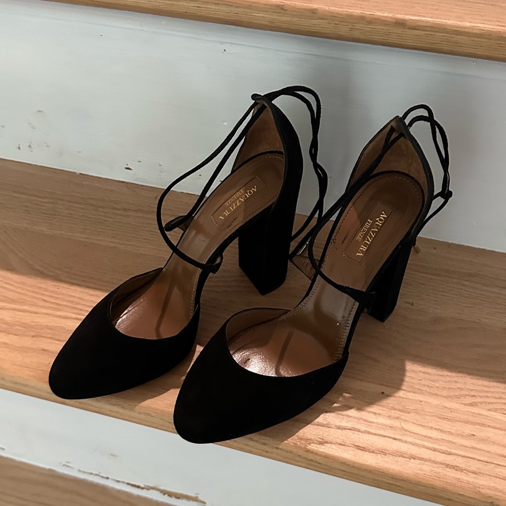 Aquazzura suede tie back heels. Excellent condition 39 (9)